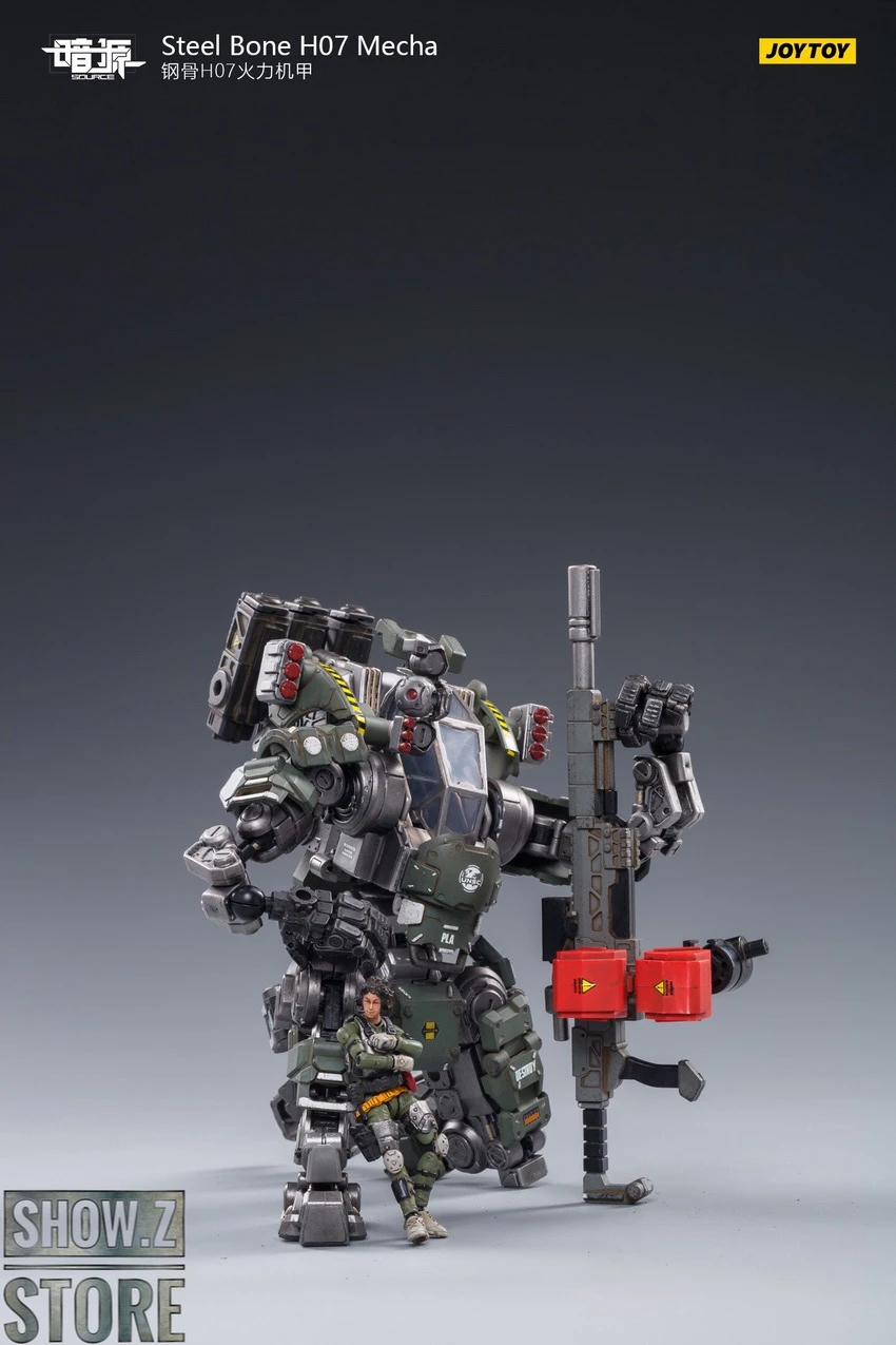 JoyToy Source 1/24 H07 Steel Bone Firepower Mecha Olive Version W/ Pilot 12 JoyToy Source 1/24 H07 Steel Bone Firepower Mecha Olive Version W/ Pilot - Image 10