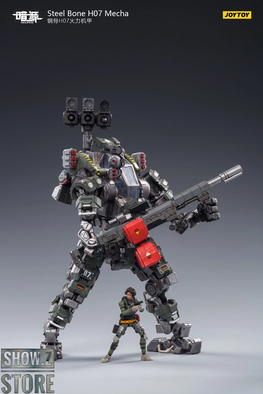 JoyToy Source 1/24 H07 Steel Bone Firepower Mecha Olive Version W/ Pilot 9 JoyToy Source 1/24 H07 Steel Bone Firepower Mecha Olive Version W/ Pilot - Image 7