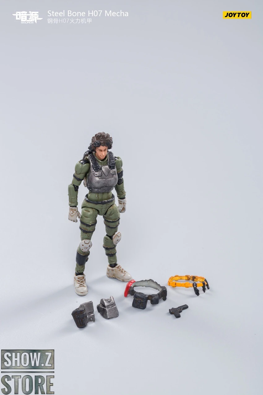 JoyToy Source 1/24 H07 Steel Bone Firepower Mecha Olive Version W/ Pilot 17 JoyToy Source 1/24 H07 Steel Bone Firepower Mecha Olive Version W/ Pilot - Image 15