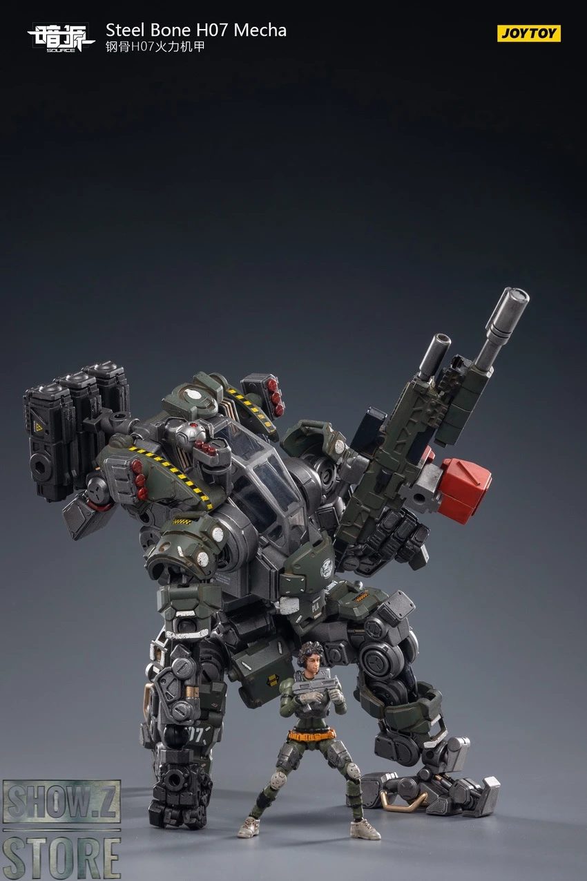 JoyToy Source 1/24 H07 Steel Bone Firepower Mecha Olive Version W/ Pilot 13 JoyToy Source 1/24 H07 Steel Bone Firepower Mecha Olive Version W/ Pilot - Image 11