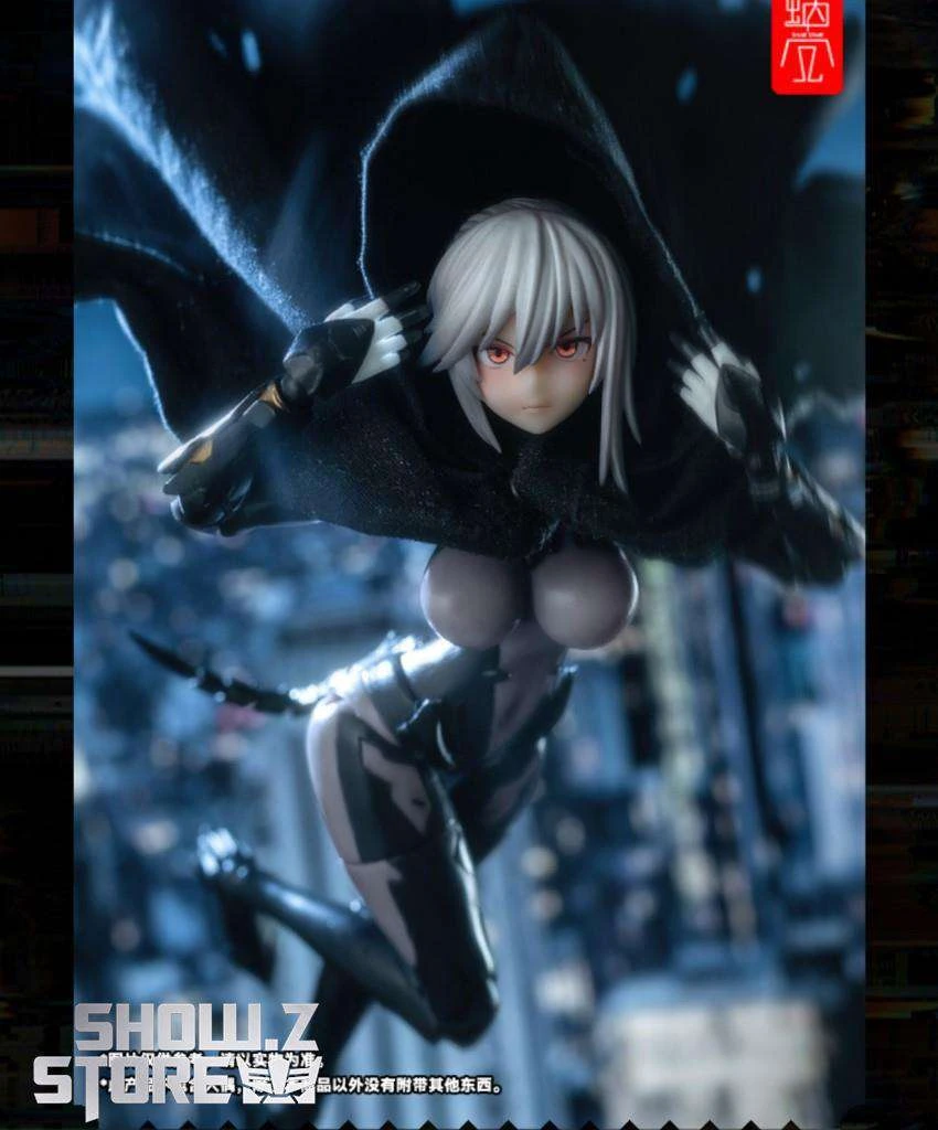 Snail Shell Black Tactical Hooded Cape For 1/10 & 1/12 Mecha Girl 8 Snail Shell Black Tactical Hooded Cape For 1/10 & 1/12 Mecha Girl - Image 6