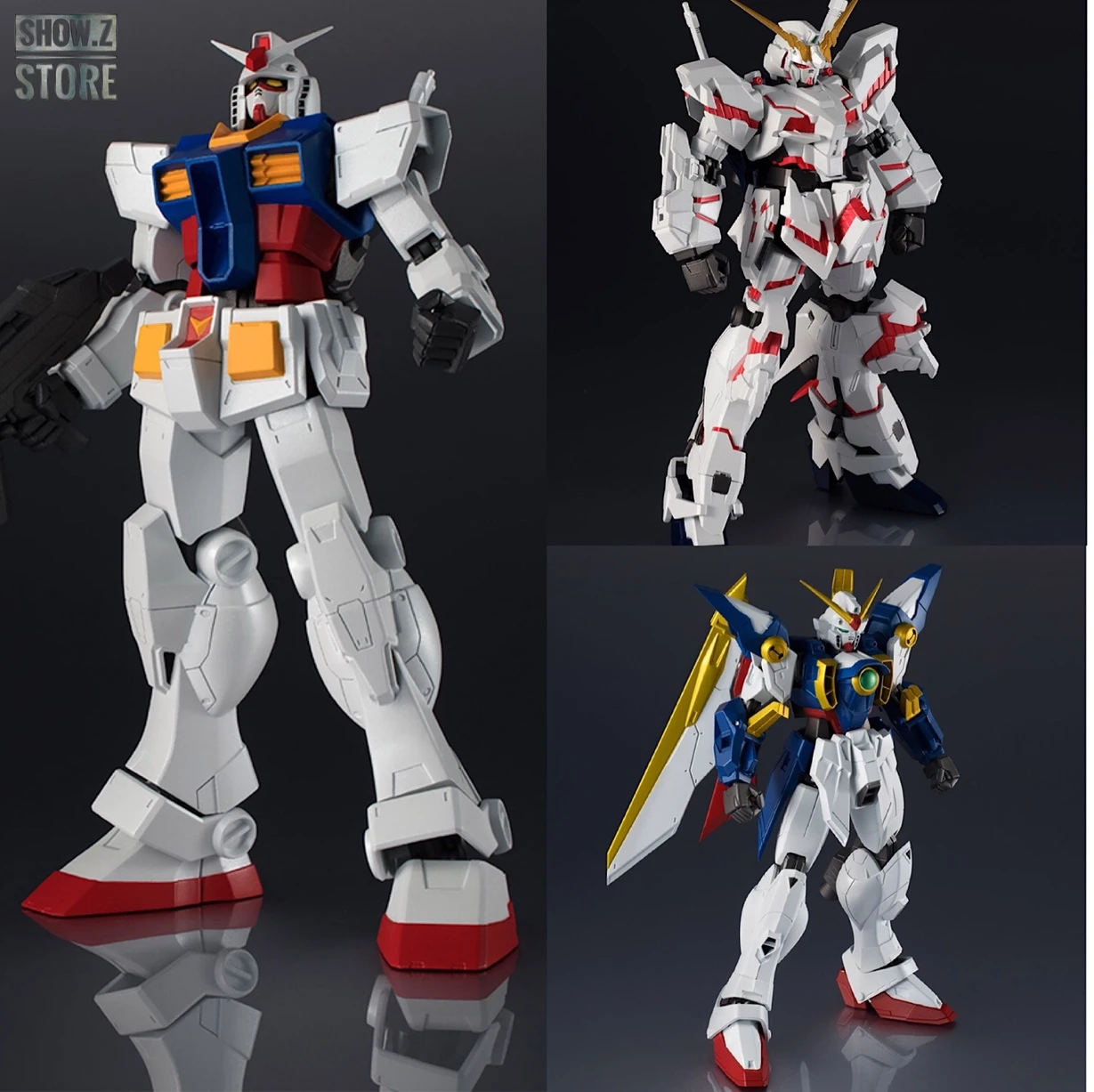 Bandai Spirits Gundam Universe GU GU-01 GU01 RX-78-2 Gundam GU-02 GU02 Wing Gundam GU-03 GU03 Unicorn Gundam Set Of 3 3 Bandai Spirits Gundam Universe GU GU-01 GU01 RX-78-2 Gundam GU-02 GU02 Wing Gundam GU-03 GU03 Unicorn Gundam Set Of 3