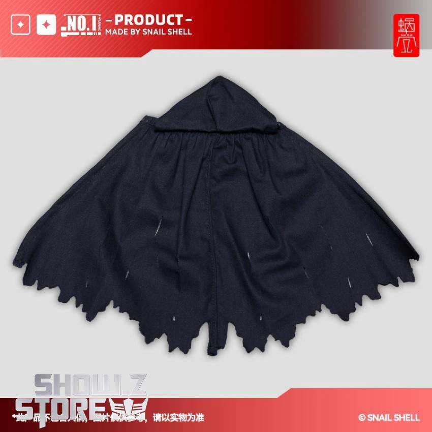 Snail Shell Black Tactical Hooded Cape For 1/10 & 1/12 Mecha Girl 3 Snail Shell Black Tactical Hooded Cape For 1/10 & 1/12 Mecha Girl